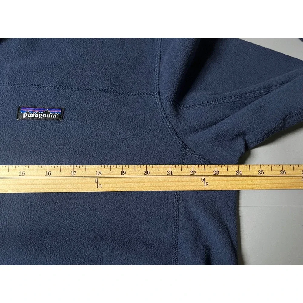 Patagonia Micro D Fleece Quarter Zip Pullover Men Large Navy Blue 26176 FA24